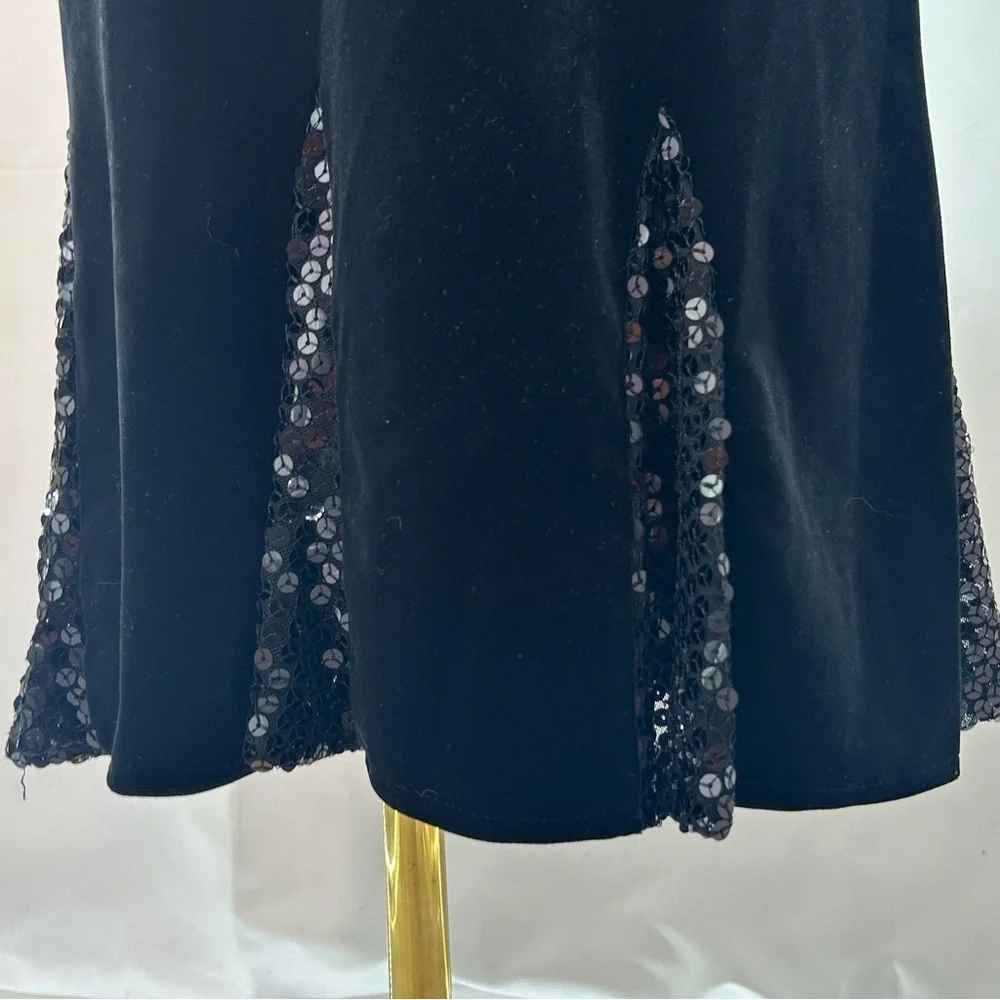 DEADSTOCK VINTAGE Y2K JACKIE JON Velvet Sequin Midi Skirt